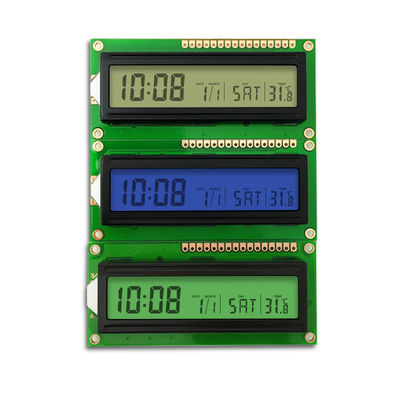 Módulos do LCD do caráter do diodo emissor de luz de YG, cor do luminoso do verde da exposição 16x2 de 5V lcd