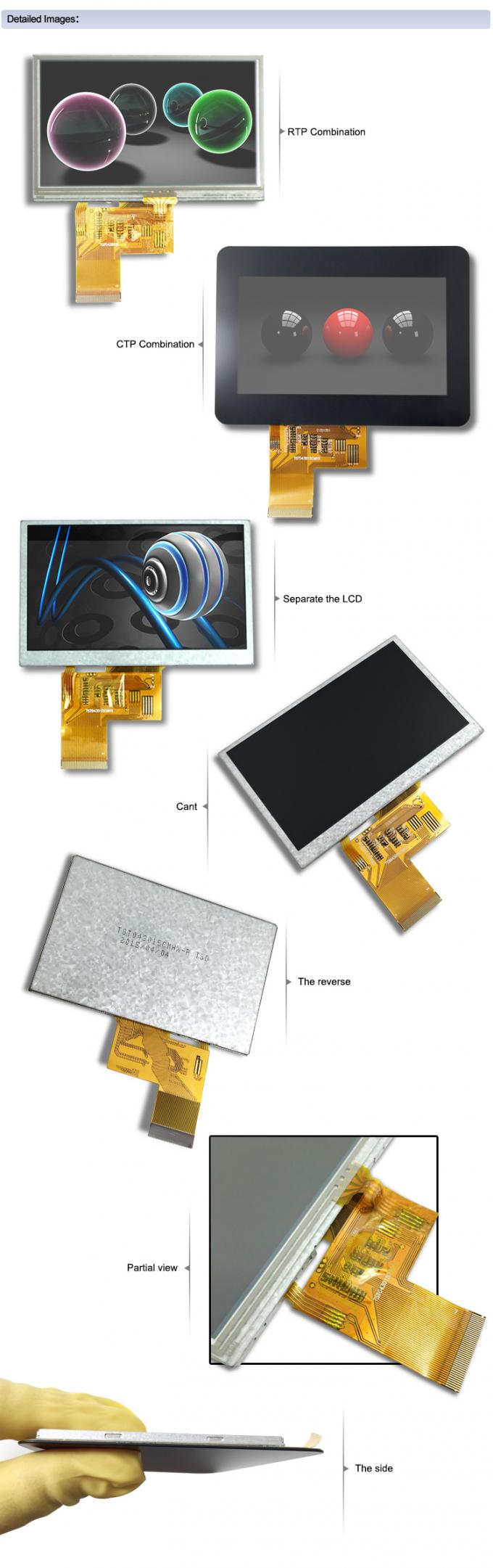 do toque ips do brilho cdm2 da exposição 900 tft lcd de 4,3 polegadas
