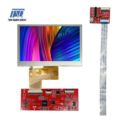 TN transmissivo 4,3 definição ST7282 IC 500nits do módulo 480x272 de UART LCD da polegada