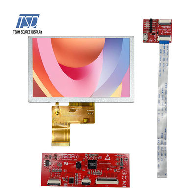 definição ST7262 IC da polegada 800x480 da exposição 5 de TFT UART LCD da cor 500nits