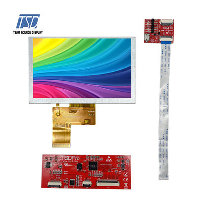 definição ST7262 IC da polegada 800x480 da exposição 5 de TFT UART LCD da cor 500nits