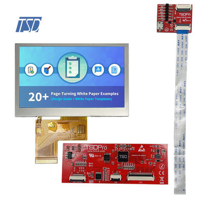 Ecrã de toque resistivo de 4,3' Smart LCD Module 480x320 Com Interface UART