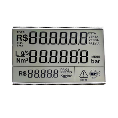 Modo HTN 4 dígitos de tela LCD personalizada de sete segmentos para máquina de distribuição de combustível